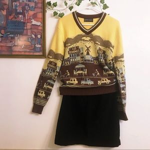 Unique Lovely Vintage Paris Themed Sweater